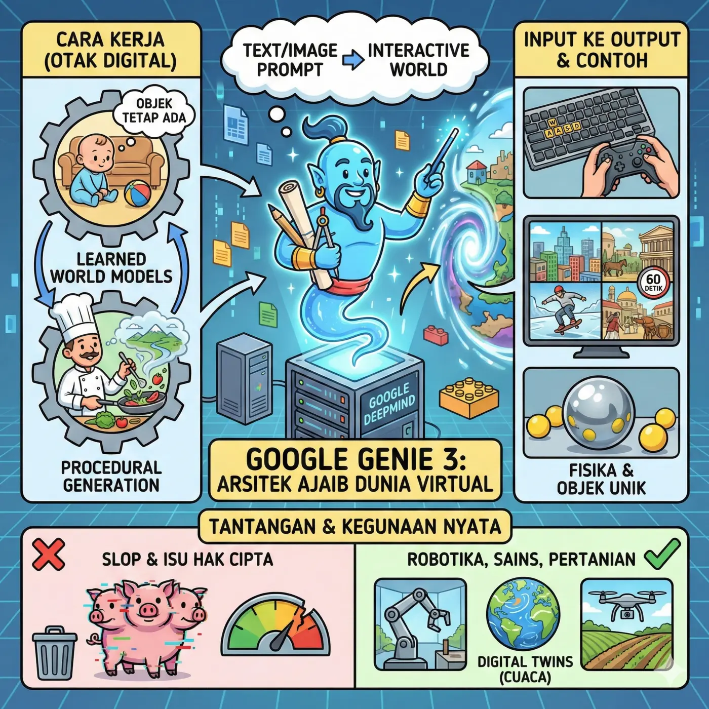 Google Genie 3: Arsitek Ajaib yang Membangun Dunia Virtual dari Imajinasi Anda