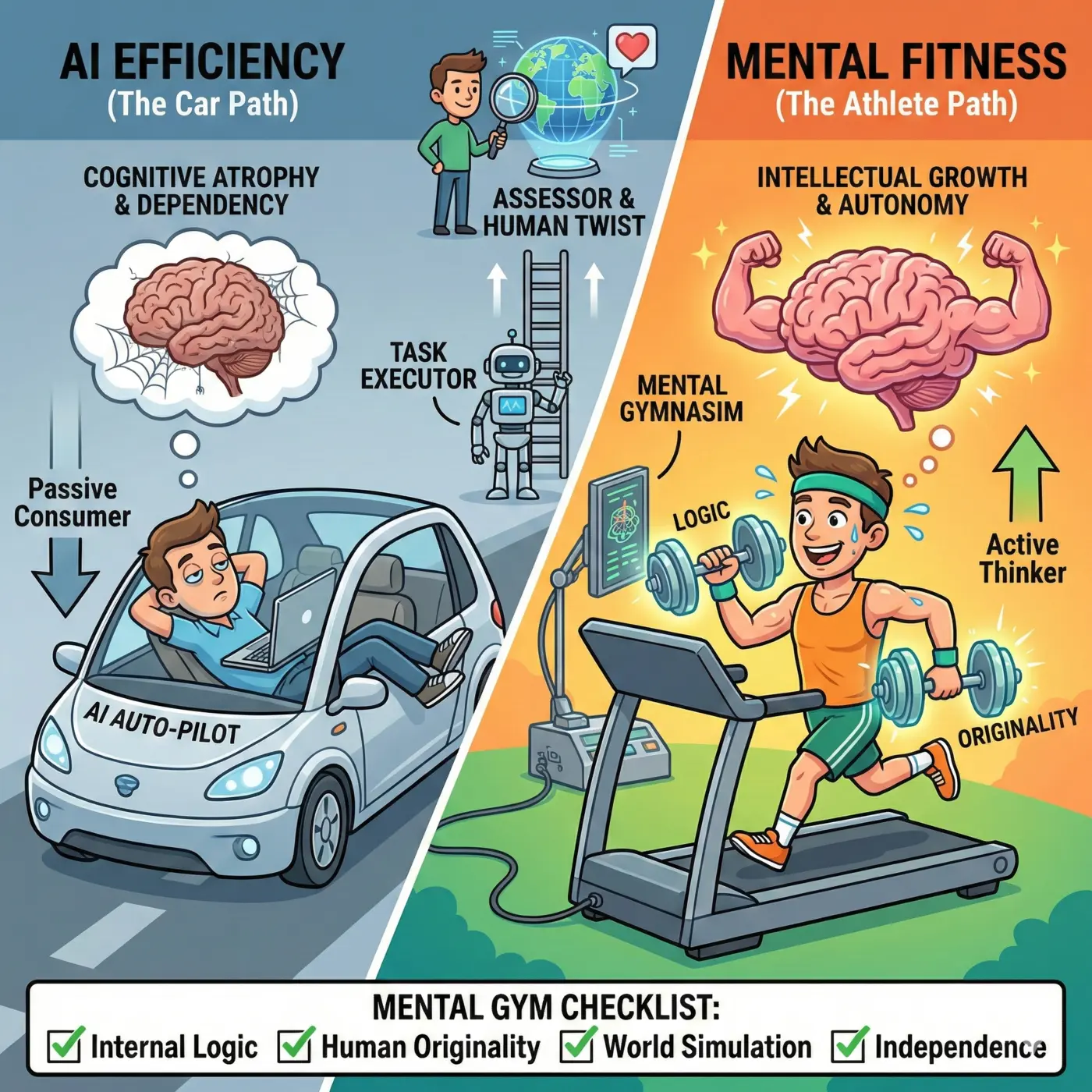 Menjadi ‘Bugar secara Mental’: Panduan Membedakan Efisiensi AI dan Pertumbuhan Intelektual