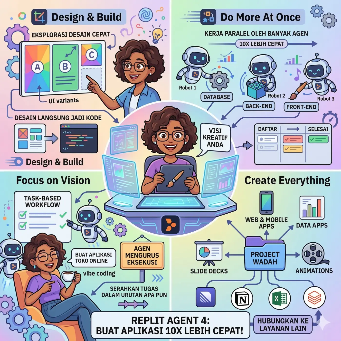 Mengenal Replit Agent 4: Solusi AI untuk Membuat Aplikasi 10x Lebih Cepat dengan Mengutamakan Kreativitas