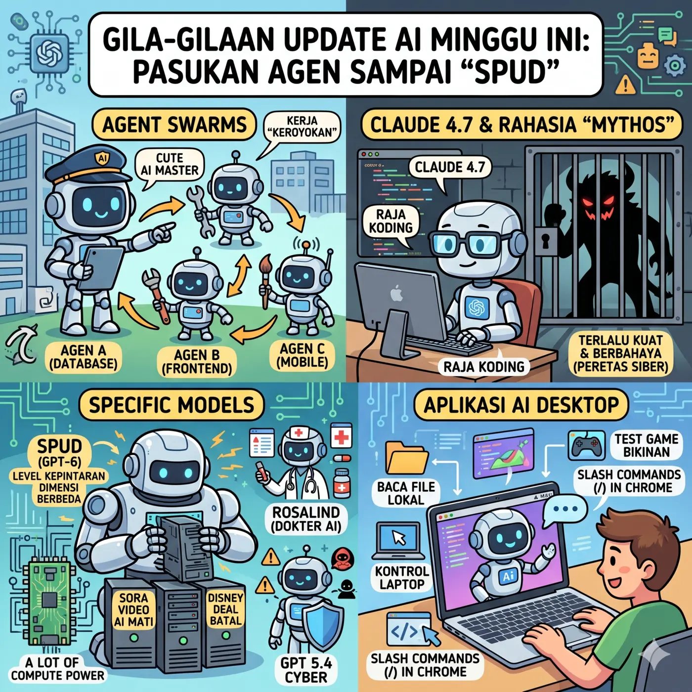 Gila-gilaan Update AI: Dari Pasukan Agent Swarms Sampai Rumor “Spud” si Calon GPT-6