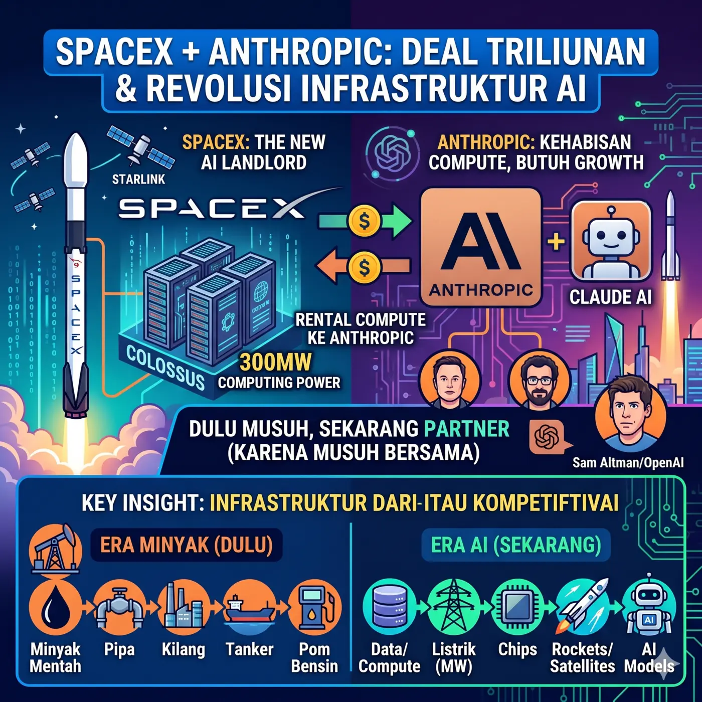 “Dulu Musuhan, Sekarang Nikah” – SpaceX dan Anthropic Bikin Deal Triliunan yang Bakal Guncang Dunia AI