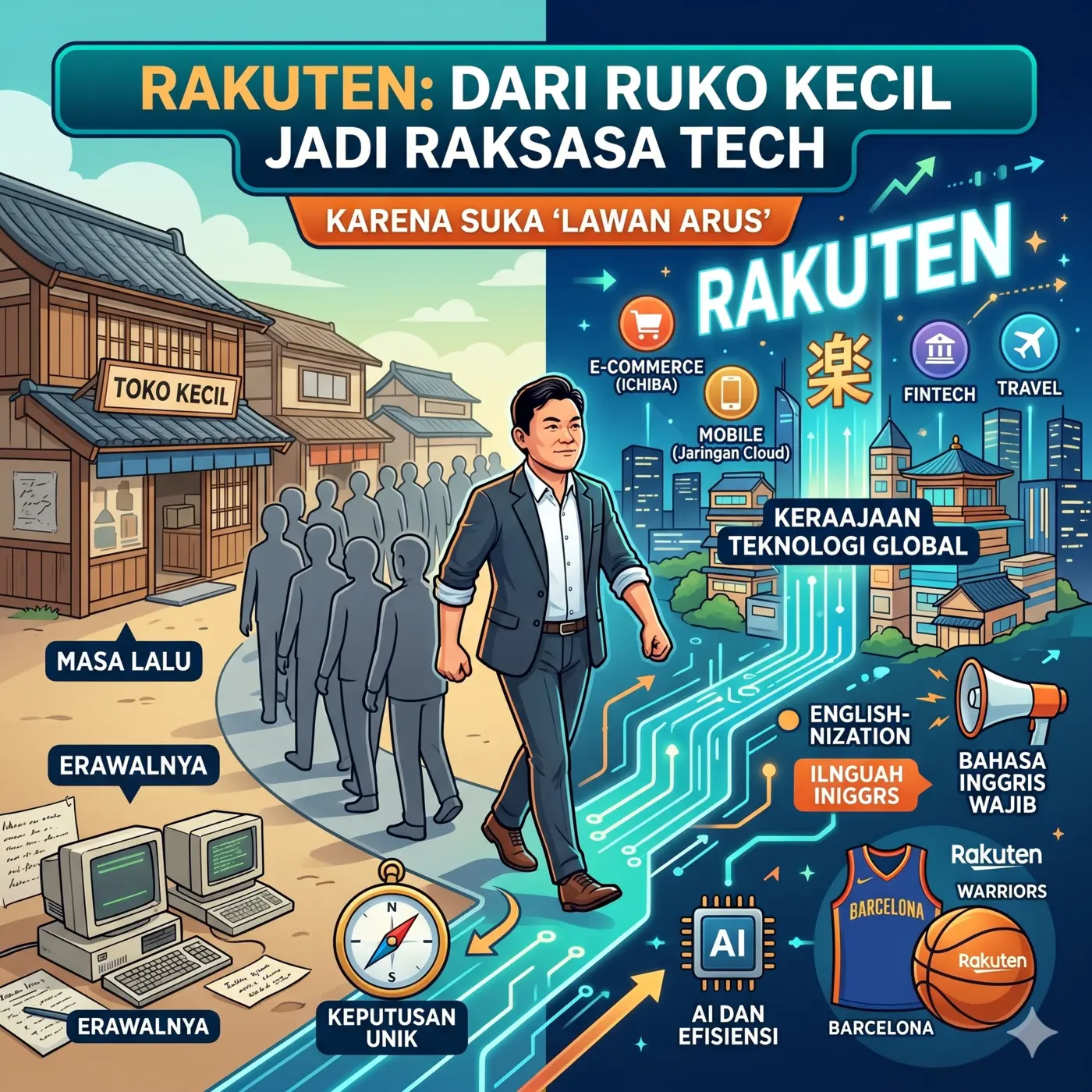 Rakuten: Dari Ruko Kecil Jadi Raksasa Tech Gara-Gara Suka “Lawan Arus”