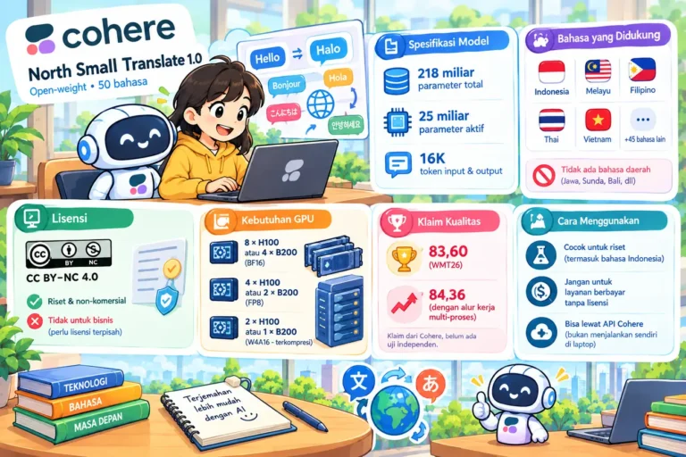 Cohere Rilis Model Terjemahan 218 Miliar Parameter, Bahasa Indonesia Termasuk
