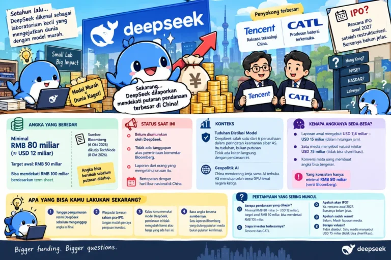 DeepSeek Dilaporkan Hampir Menutup Pendanaan Minimal USD 12 Miliar, Tencent dan CATL Jadi Penyokong Terbesar