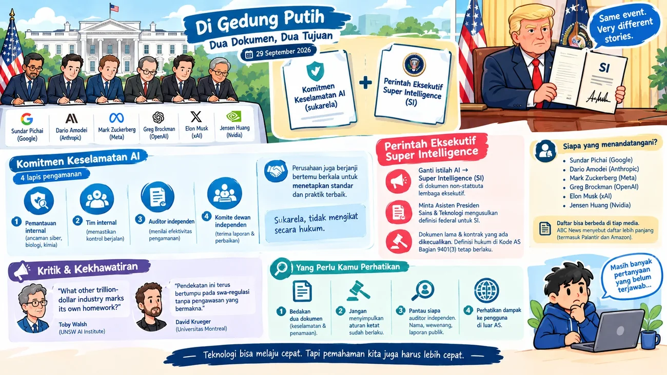 Gedung Putih Teken Kesepakatan Keselamatan AI, Trump Ganti Istilah AI Jadi Super Intelligence