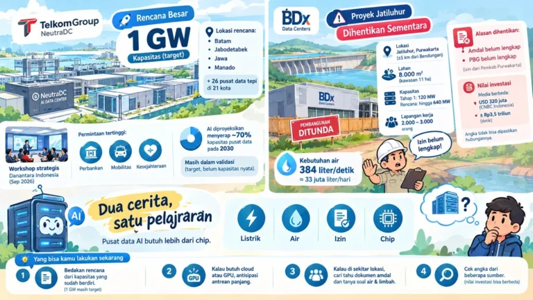 Telkom Siapkan Pusat Data AI 1 GW, Sementara Proyek BDx di Jatiluhur Disetop Sementara